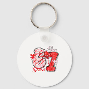 Six Seven Meme 67 Coquette Bow Valentines Women Gi Keychain