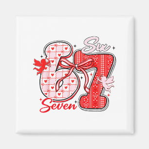 Six Seven Meme 67 Coquette Bow Valentines Women Gi Magnet