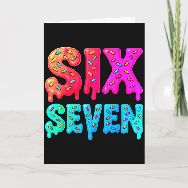 Six Seven Meme 67 Srts Jersey For Boys Girls Kids  Card (Front)