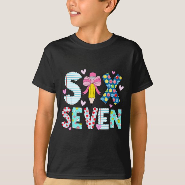 Six Seven Meme 67 Teacher Women Students Kids 6-7  T-Shirt (Front)