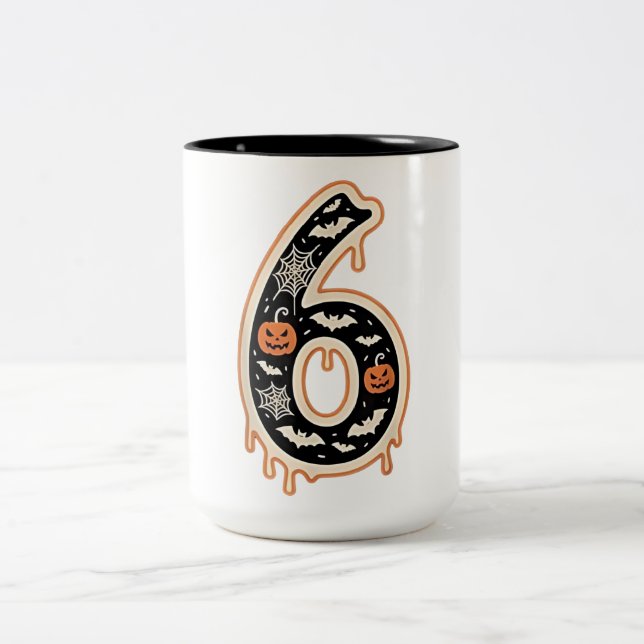 Six Seven Meme 6 7 Halloween Costume Couple Two-Tone Coffee Mug (Center)