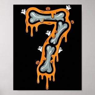 Six Seven Meme 6 7 Skeleton Halloween Costume Coup Poster