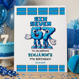 Six Seven Meme 7th Birthday   Funny Trendy Foam Board