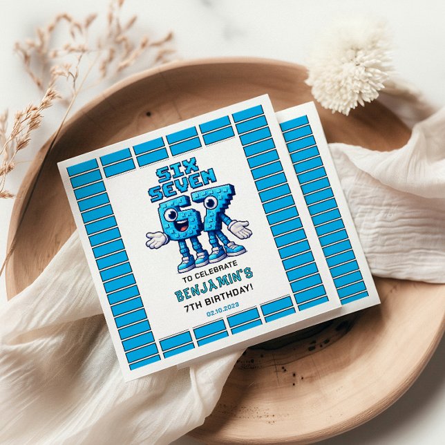 Six Seven Meme 7th Birthday | Funny Trendy Napkins (Six Seven Meme 7th Birthday | Funny Trendy Napkins
)