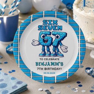 Six Seven Meme 7th Birthday Funny Trendy Paper Plates