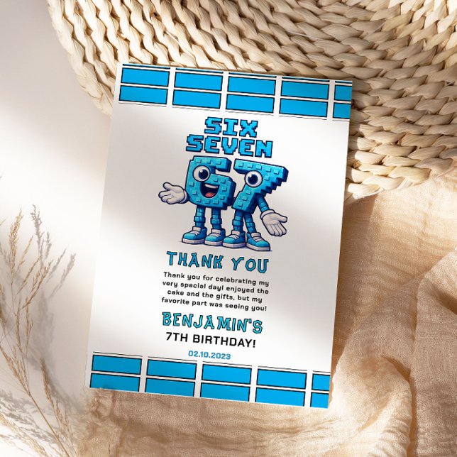 Six Seven Meme 7th Birthday | Funny Trendy Thank You Card (Six Seven Meme 7th Birthday | Funny Trendy Thank You Card
)