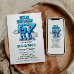 Six Seven Meme 7th Birthday Party | Funny Trendy  Invitation<br><div class="desc">Make turning seven extra fun with this viral Six Seven meme 7th birthday invitation! 🎉 Perfect for kids who love trendy jokes and playful party vibes, this modern invite is bright, bold, and totally meme-worthy. Easily personalize with your child’s name, age, party details, and colors. Great for boys or girls,...</div>