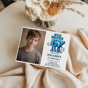 Six Seven Meme 7th Birthday Party Funny Trendy Invitation