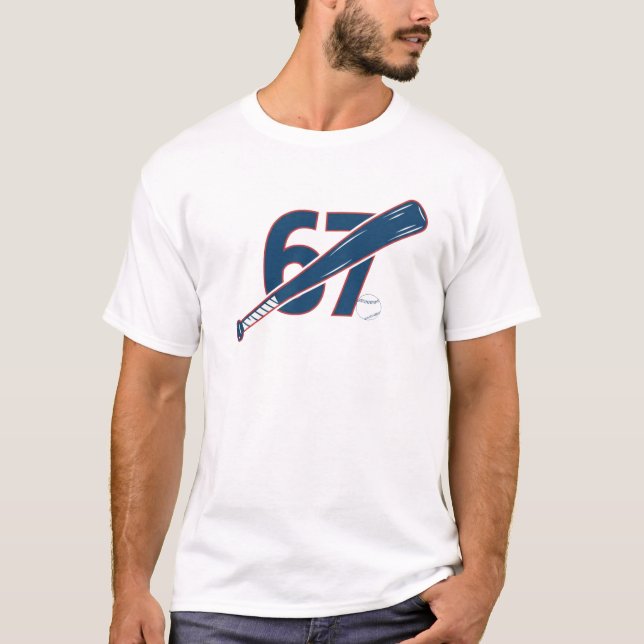 Six Seven Meme, Baseball Player, Baseball Fan T-Shirt (Front)