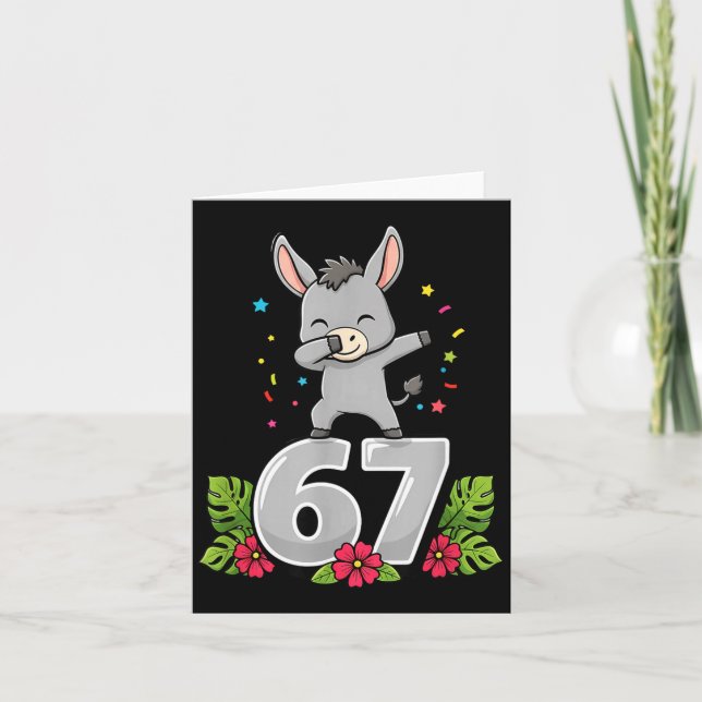 Six Seven Meme Dabbing Baby 67 Funny Gen Z Apha  Card (Front)