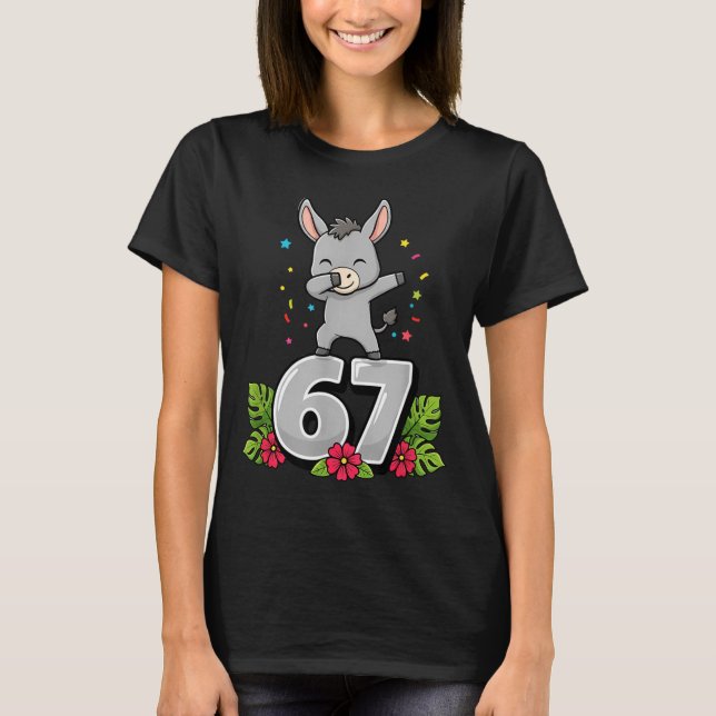 Six Seven Meme Dabbing Baby 67 Funny Gen Z Apha  T-Shirt (Front)