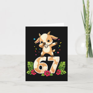 Six Seven Meme Dabbing Baby Goat 67 Funny Gen Z Ap Card