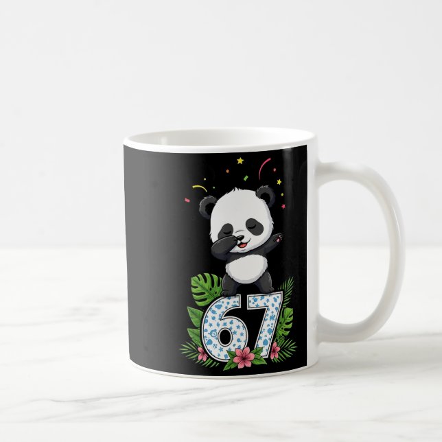 Six Seven Meme Dabbing Baby Panda 67 Funny Gen Z A Coffee Mug (Right)