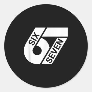 Six Seven Meme Funny  Classic Round Sticker