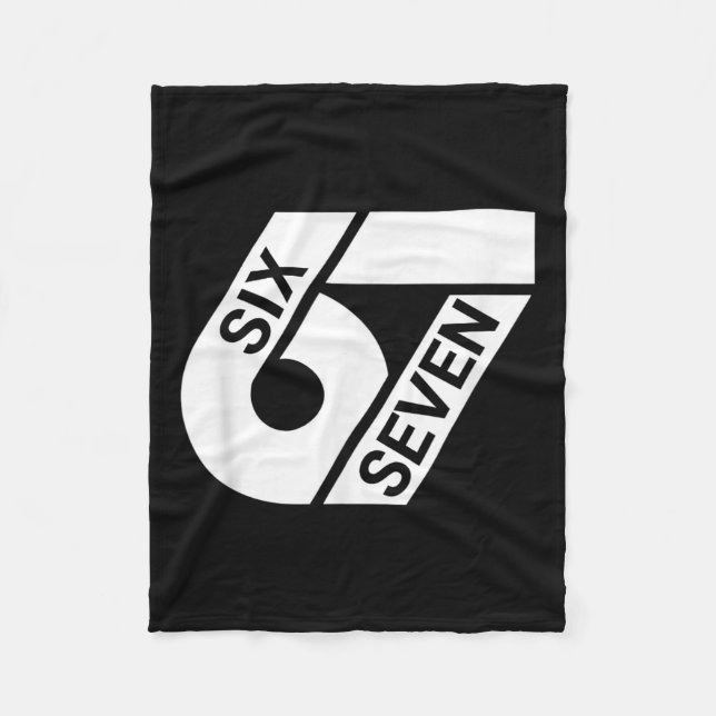 Six Seven Meme Funny  Fleece Blanket (Front)