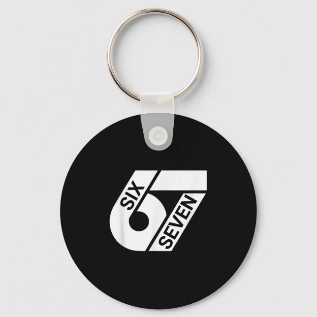 Six Seven Meme Funny  Keychain (Front)