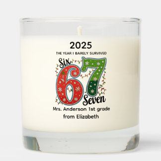 Six seven meme Funny Teacher Gift 2025   Scented Candle