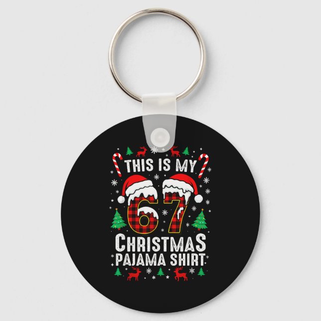 Six Seven Meme Gen Alpha Slang Brainrot Quote  Keychain (Front)