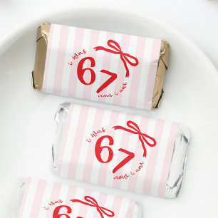 Six Seven Meme Girl Birthday Pink Red Bow Hershey's Miniatures