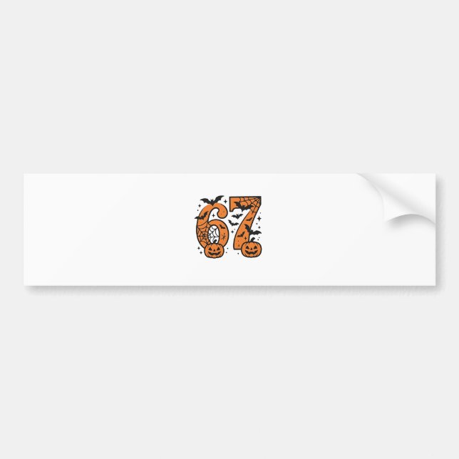  Six Seven Meme Halloween 67 Mason Spooky  Bumper Sticker (Front)
