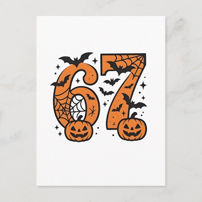 Six Seven Meme Halloween 67 Mason Spooky  Holiday Postcard (Front)