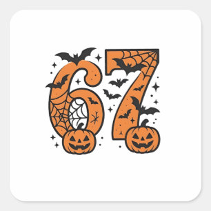 Six Seven Meme Halloween 67 Mason Spooky Square Sticker
