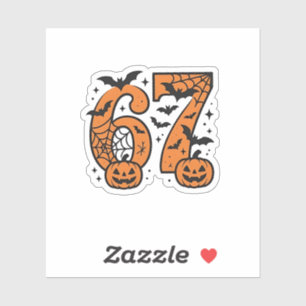 Six Seven Meme Halloween 67 Mason Spooky Sticker
