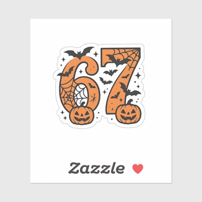  Six Seven Meme Halloween 67 Mason Spooky  Sticker (Sheet)