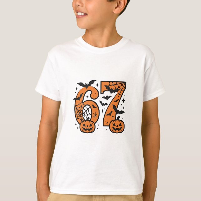  Six Seven Meme Halloween 67 Mason Spooky  T-Shirt (Front)