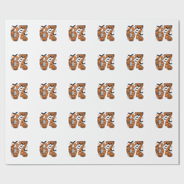  Six Seven Meme Halloween 67 Mason Spooky  Wrapping Paper (Flat)