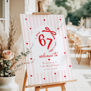 Six Seven Meme Kids 7th Birthday Welcome Foam Board