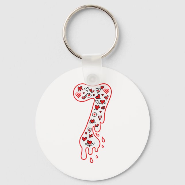 Six Seven Meme Number 7 Couples Matching Valentine Keychain (Front)
