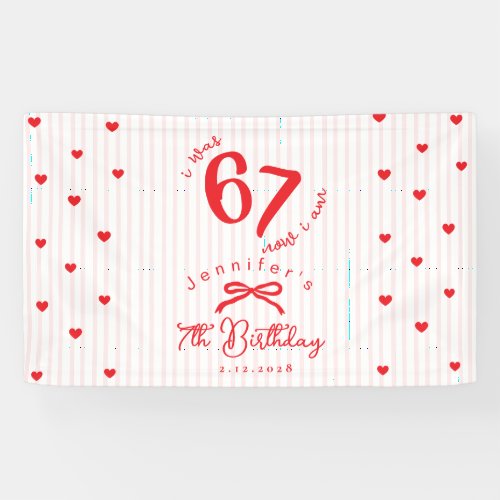Six Seven Meme Pink Red Coquette 7th Birthday
