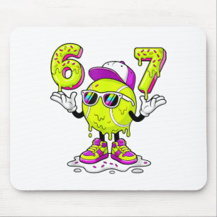 Six Seven Meme Tennis Ice Cream Drip 67 For Kids B Mouse Pad