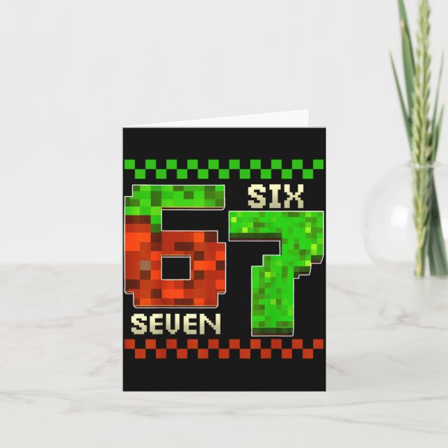 Six Seven Meme Video Gamer Boys Kids 67 Birthday 6 Card (Front)