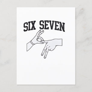Six Seven Meme Viral 67 Mason Sign Language Holiday Postcard