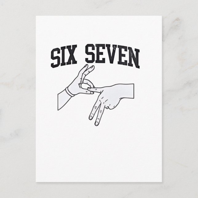 Six Seven Meme Viral 67 Mason Sign Language    Holiday Postcard (Front)