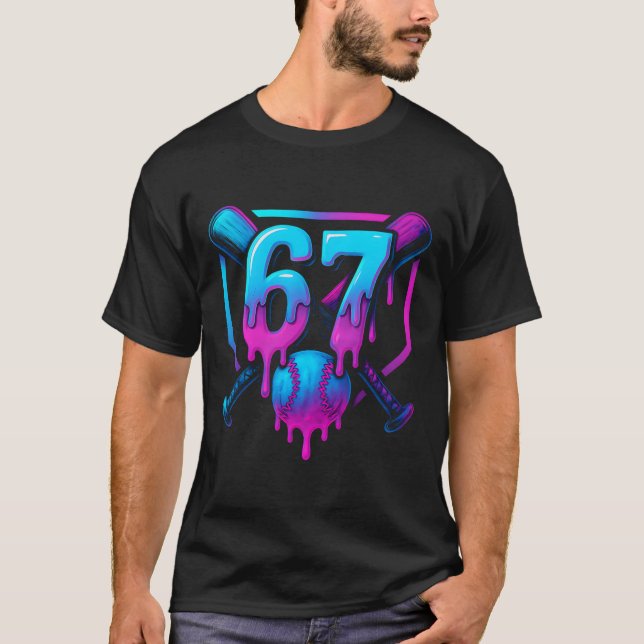 Six Seven Sell Ice Cream Drip Cool 67 Gen Alpha Sl T-Shirt (Front)