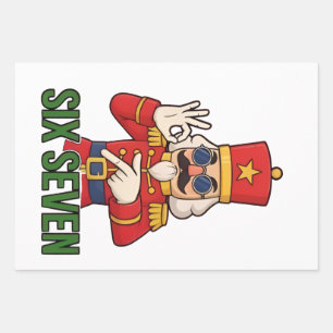 Six Seven Snowman Christmas Nutcracker 6 7 Xmas Wrapping Paper Sheets