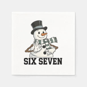 Six Seven Snowman Christmas Santa 6 7 Xmas Napkins