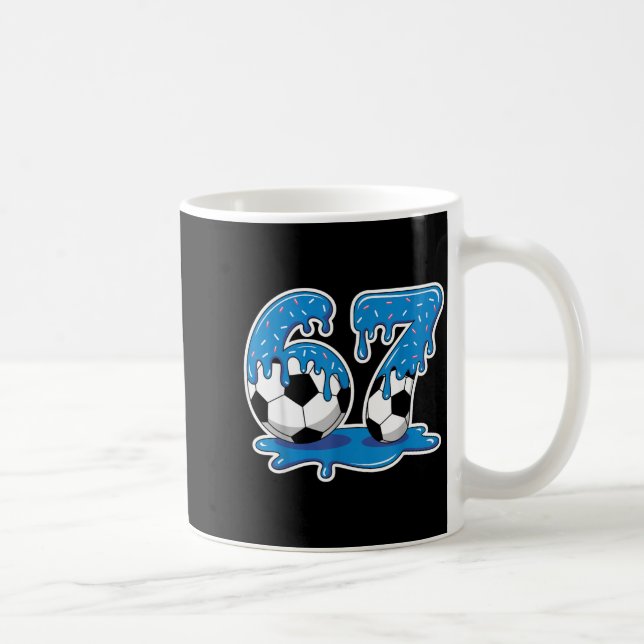 Six Seven Soccer Ice Cream Drip Funny Design Coffee Mug (Right)