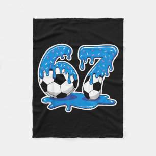 Six Seven Soccer Ice Cream Drip Funny Design Fleece Blanket