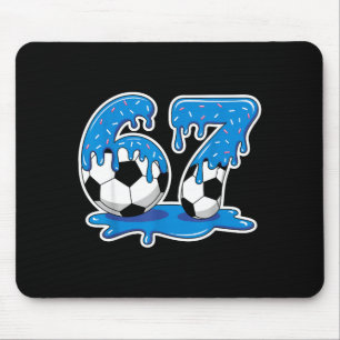 Six Seven Soccer Ice Cream Drip Funny Design  Mouse Pad