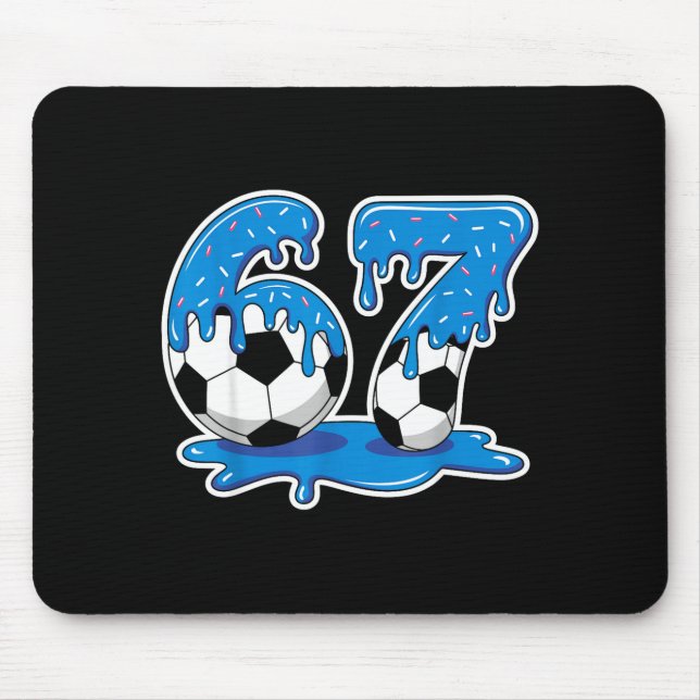 Six Seven Soccer Ice Cream Drip Funny Design  Mouse Pad (Front)