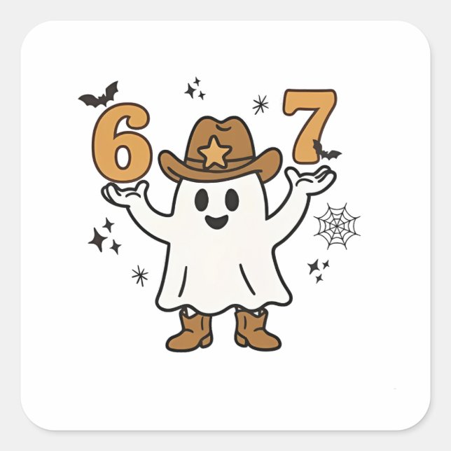 Six Seven Spooky Halloween Sport 67 Mason Meme Square Sticker (Front)