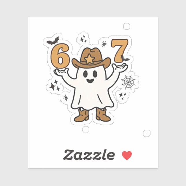 Six Seven Spooky Halloween Sport 67 Mason Meme Sticker (Sheet)