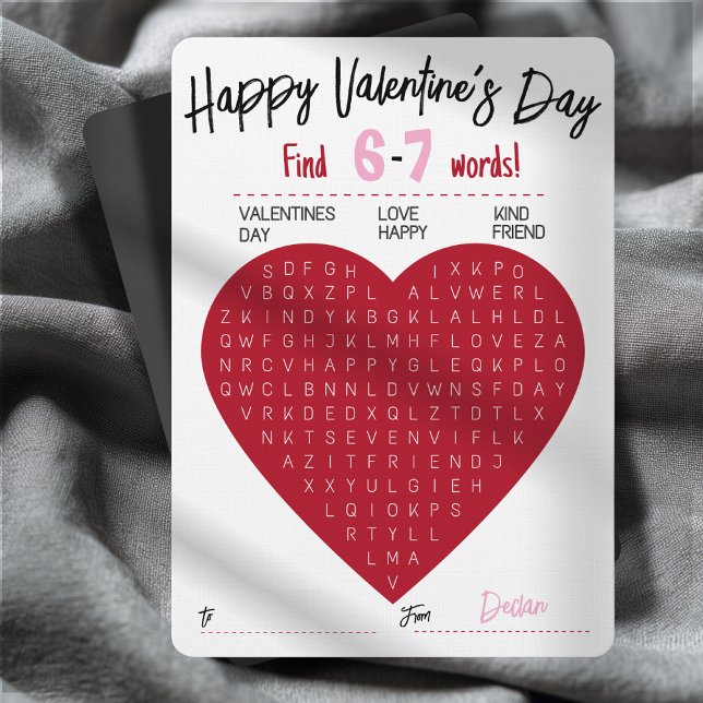 Six Seven Valentine Word Search Heart Exchange Invitation (Creator Uploaded)