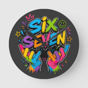 Six Seven Vibe Round Clock