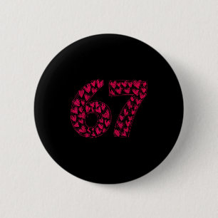 Six Seven Viral Sketch Heart 67 Cute Valentine Sch Button