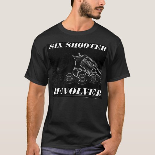 SIX SHOOTER REVOLVER BLACK SHIRT